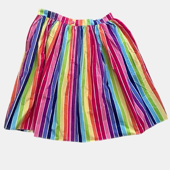 NWT Hell Bunny Over The Rainbow Striped 50's Skirt Sz 2XL Rockabilly - Picture 3 of 12